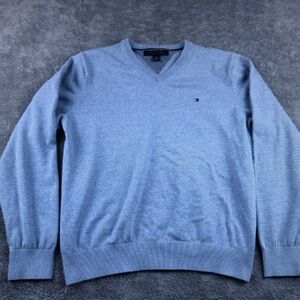 Tommy Hilfiger Men's Sky Blue V-Neck Sweater